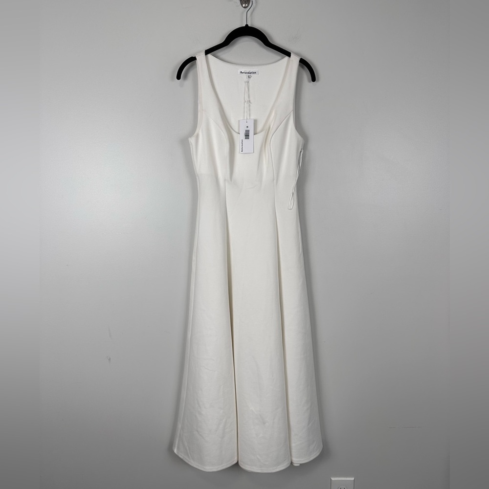 REFORMATION Mikol Knit Dress WHITE NEW - Picture 5 of 9